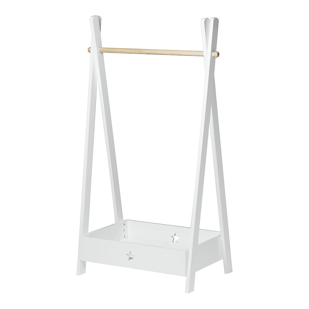 Armadio per bambini Laxe 126x73x43cm Bianco/Naturale