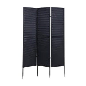 Garten Paravent Raumteiler Sichtschutz Metall 200x121cm schwarz