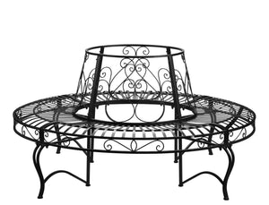 Gartenbank rund 160 cm schwarz