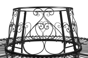Gartenbank rund 160 cm schwarz