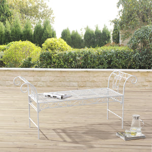 Panca da giardino Cossila 70x147x46 cm bianca