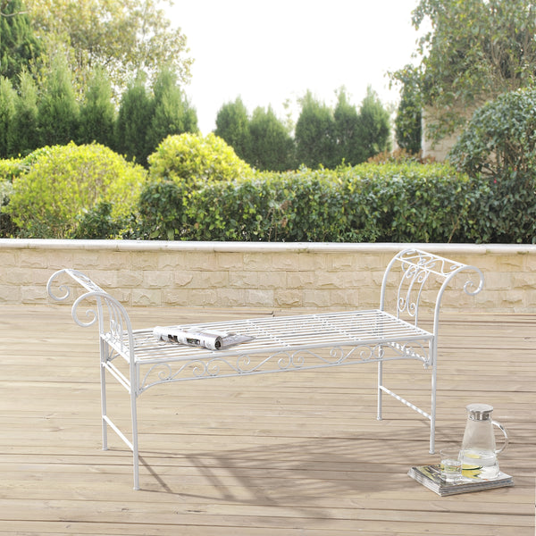 Panca da giardino Cossila 70x147x46 cm bianca
