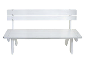 Gartenbank Holzbank Gastro-Qualität Massiv-Holz 148cm weiss