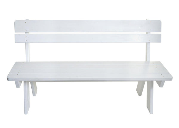 Gartenbank Holzbank Gastro-Qualität Massiv-Holz 148cm weiss