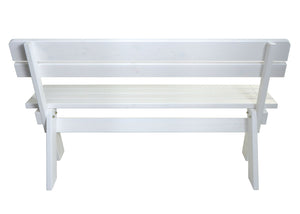 Gartenbank Holzbank Gastro-Qualität Massiv-Holz 148cm weiss