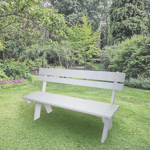 Gartenbank Holzbank Gastro-Qualität Massiv-Holz 148cm weiss
