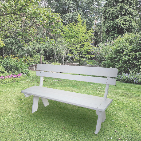 Gartenbank Holzbank Gastro-Qualität Massiv-Holz 148cm weiss