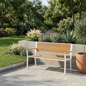 Gartenbank MARLENE 127 cm natur/weiss