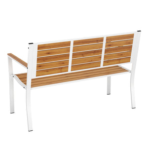 Gartenbank MARLENE 127 cm natur/weiss