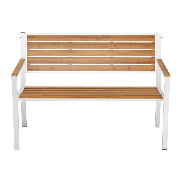 Gartenbank MARLENE 127 cm natur/weiss