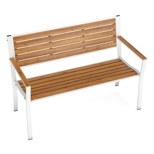 Gartenbank MARLENE 127 cm natur/weiss