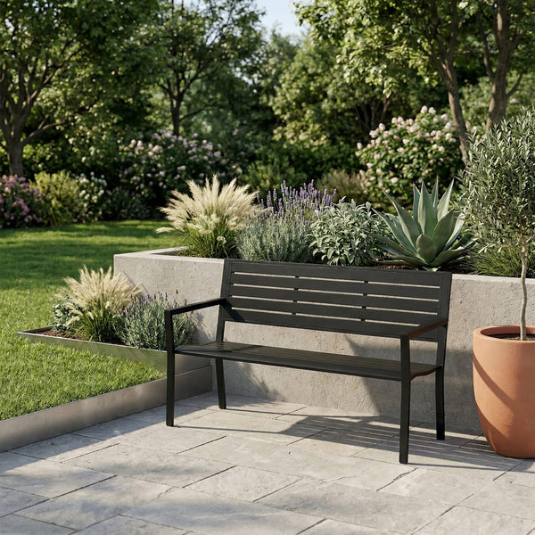Gartenbank MARLENE 127 cm schwarz