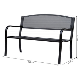 Gartenbank Metall 2-Sitzer Metallbank 127cm