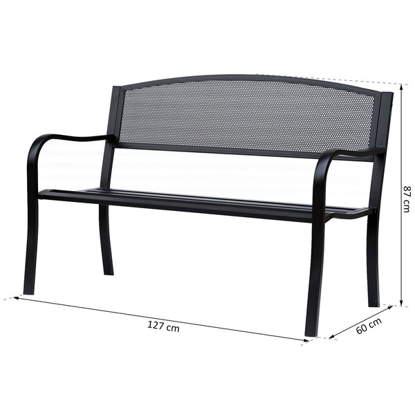 Gartenbank Metall 2-Sitzer Metallbank 127cm
