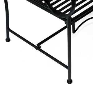 Gartenbank Metall 2-Sitzer Metallbank schwarz