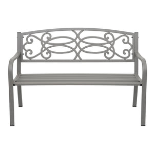 Gartenbank Metall 2 Sitzer grau 127cm