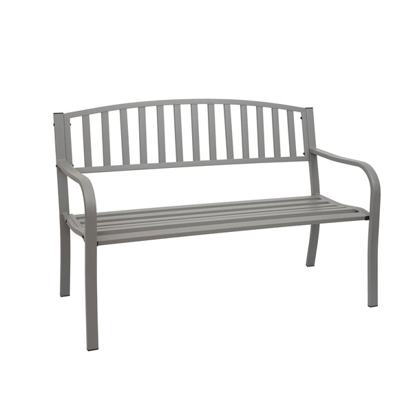 Gartenbank Metall 2 Sitzer grau 127cm