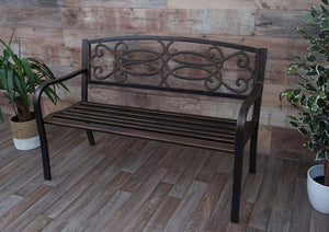 Gartenbank Metall 2 Sitzer vintage bronze 127cm