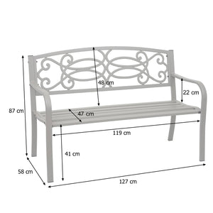 Gartenbank Metall 2 Sitzer vintage bronze 127cm