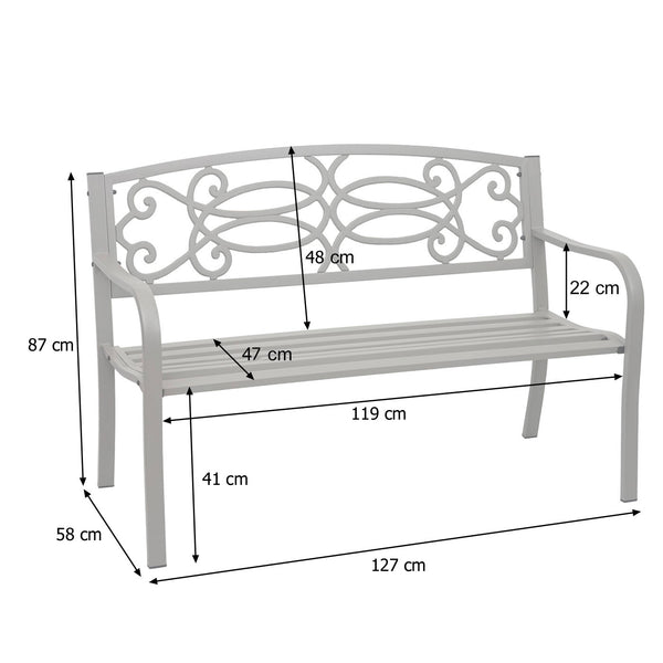 Gartenbank Metall 2 Sitzer vintage bronze 127cm