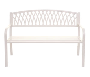 Gartenbank Metall 2 Sitzer weiss 127cm