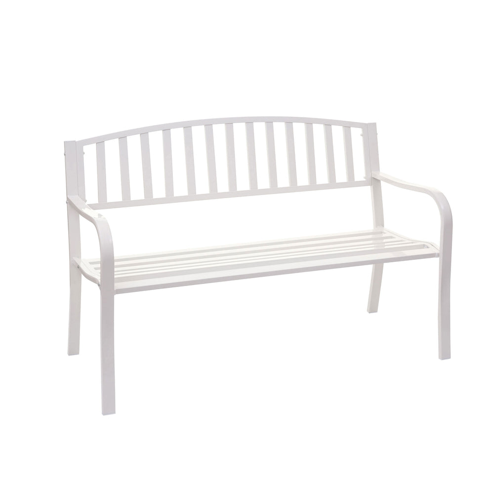 Gartenbank Metall 2 Sitzer weiss 127cm