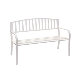 Gartenbank Metall 2 Sitzer weiss 127cm