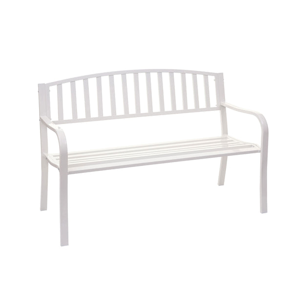 Gartenbank Metall 2 Sitzer weiss 127cm