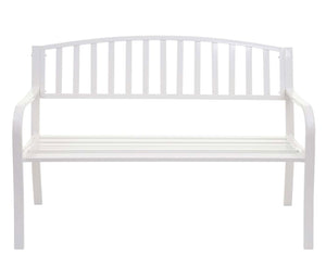 Gartenbank Metall 2 Sitzer weiss 127cm