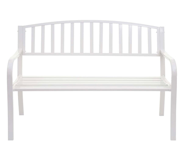 Gartenbank Metall 2 Sitzer weiss 127cm