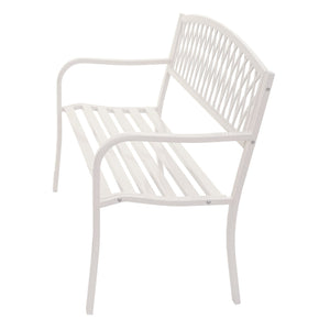 Gartenbank Metall 2 Sitzer weiss 127cm