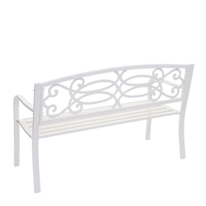 Gartenbank Metall 2 Sitzer weiss 127cm