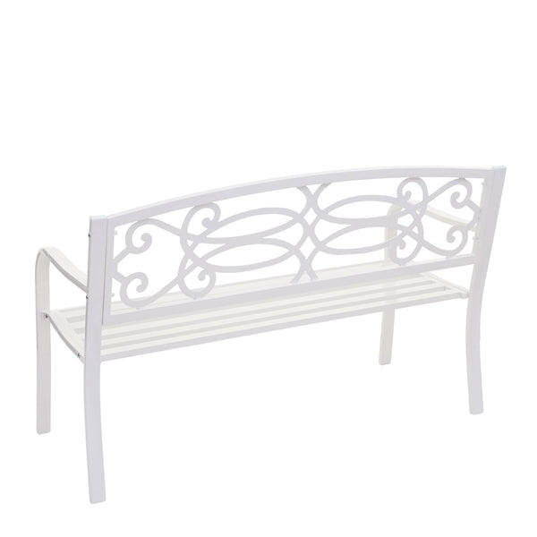 Gartenbank Metall 2 Sitzer weiss 127cm