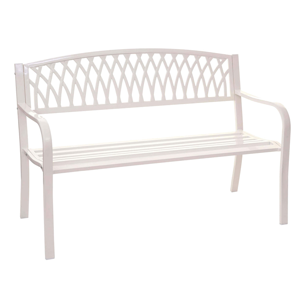Gartenbank Metall 2 Sitzer weiss 127cm