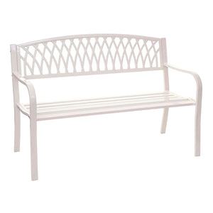 Gartenbank Metall 2 Sitzer weiss 127cm