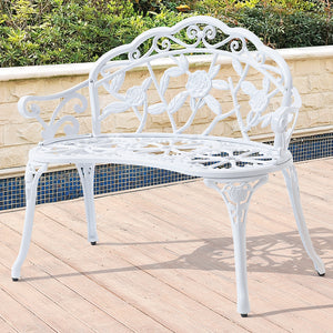 Gartenbank Monfalcone Gusseisen im Antik-Design Weiss