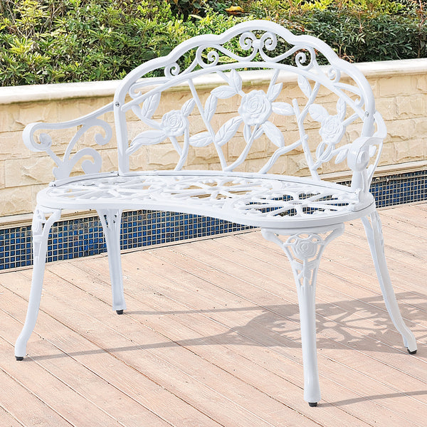 Gartenbank Monfalcone Gusseisen im Antik-Design Weiss