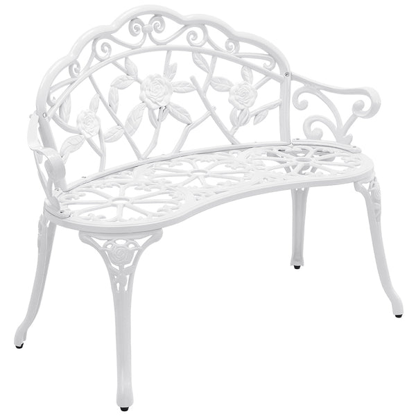 Gartenbank Monfalcone Gusseisen im Antik-Design Weiss