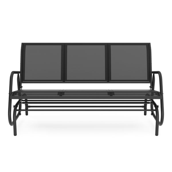 Gartenbank Schaukelbank PROMETEUS 147 cm schwarz