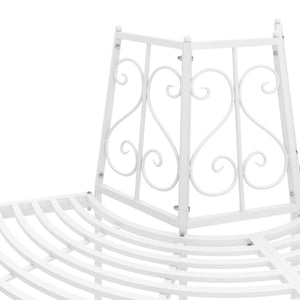 Gartenbank halbrund mit Rückenlehne LISE 124 cm weiss