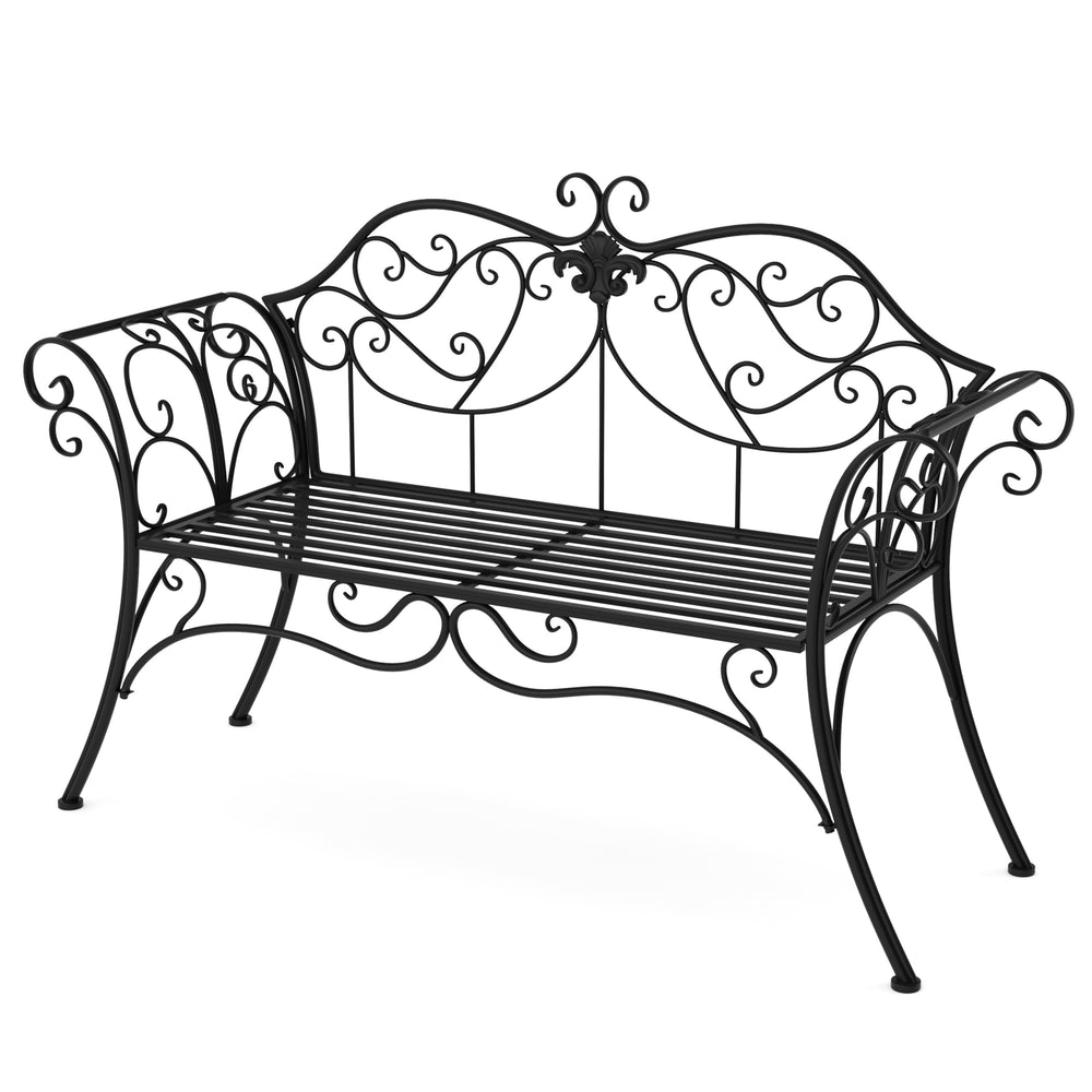 Panca da giardino RAMONA, 132 cm, nera