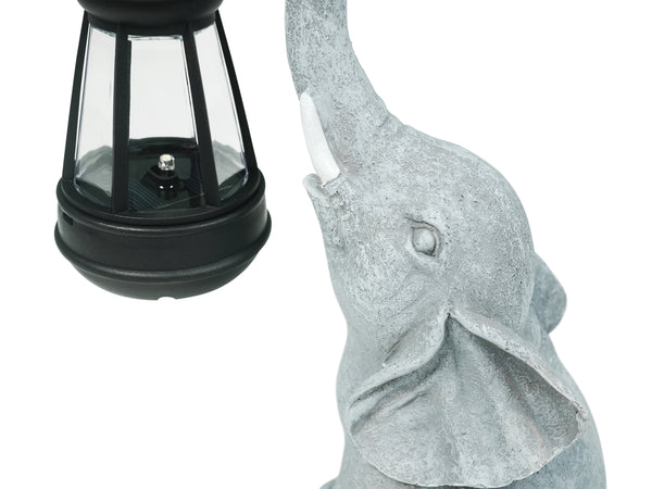 Gartenfigur Elefant mit Solar Laterne 2er Set