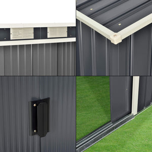 Gartenhaus 213x130x173cm Stahlblech mit Pultdach