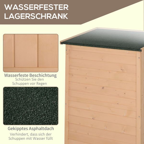 Gartenhaus Gerätehaus Naturholz 75x56x115cm