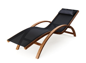 Gartenliege SOLE aus Holz schwarz