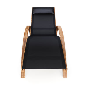 Gartenliege SOLE aus Holz schwarz