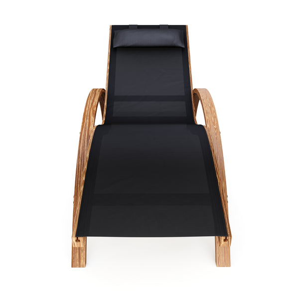 Gartenliege SOLE aus Holz schwarz