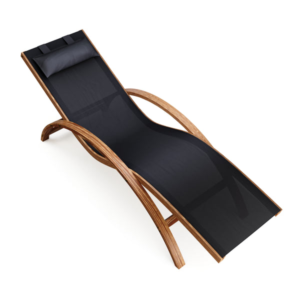 Gartenliege SOLE aus Holz schwarz