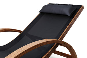 Gartenliege SOLE aus Holz schwarz