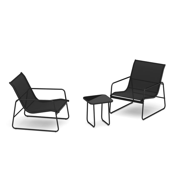 Gartenmöbel Set RUBEN 3-teilig schwarz